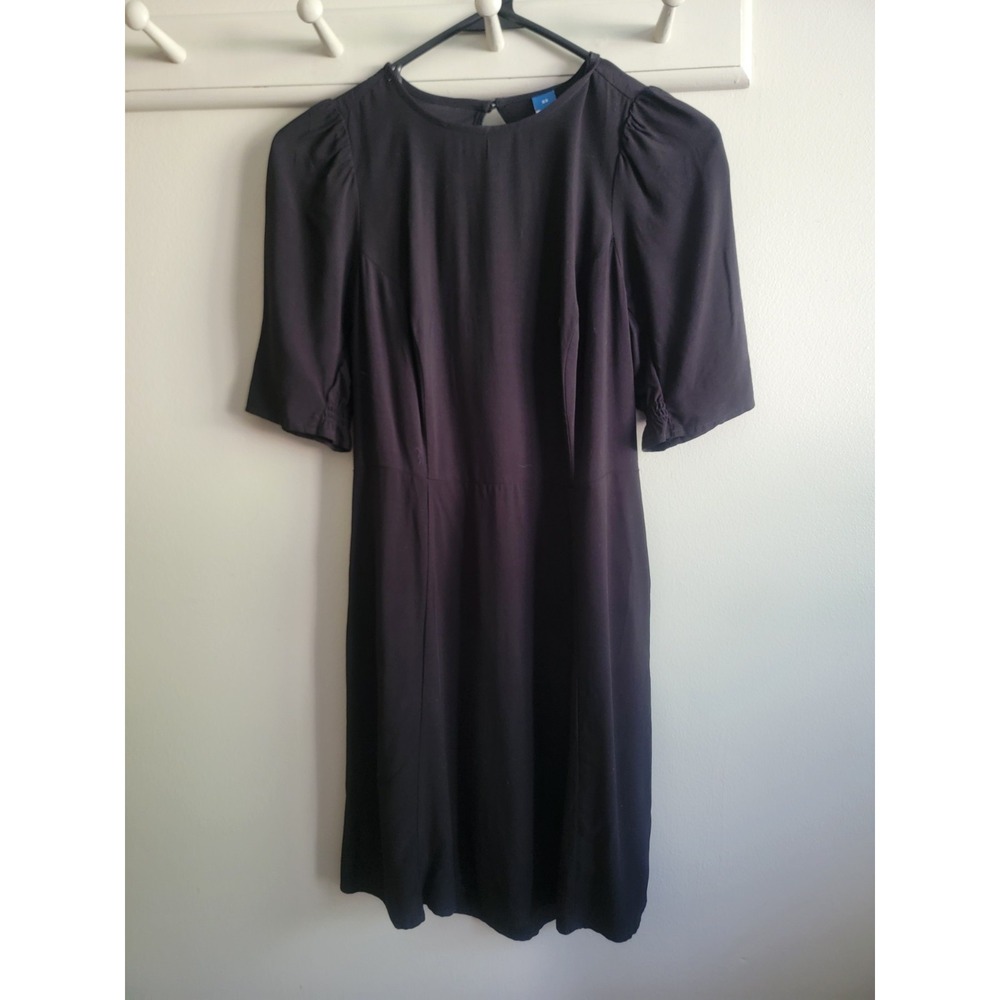 Old Navy Women's Short Sleeve Black Open Back Rayon Viscose XS Dress EUC Basic